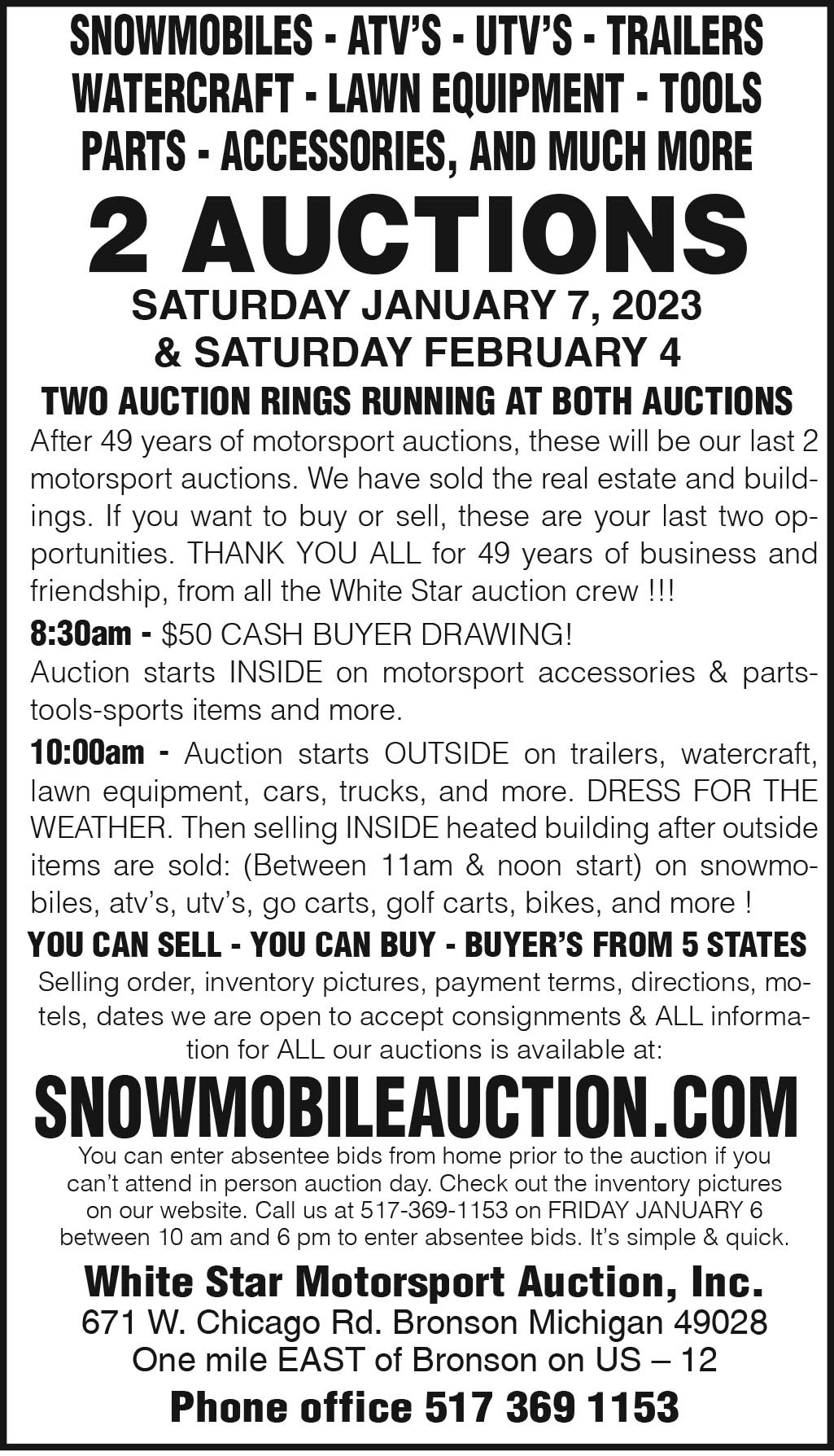 White Star Auction - Motorsport Auction, Inc.